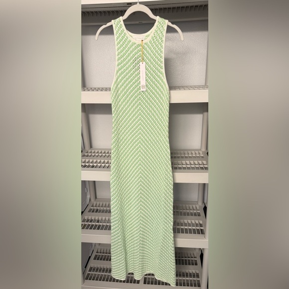 NWT House‎ of Harlow Green and White Crochet Dress Size M - Picture 2 of 11